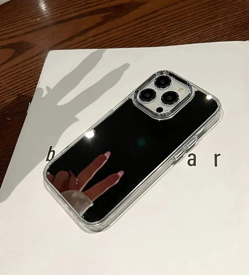 Luxury Acrylic Makeup Mirror Phone Case For iPhone 16 15 14 13 12 11 Pro Max XS X XR Plating Shockproof Back Cases Cover