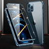 360°Full Protection Metal Magnetic Phone Case For IPhone 16 Pro Max 14 13 12 11 15 Pro Max X XS XR Plus Double-Sided Glass Cover - Caseverse