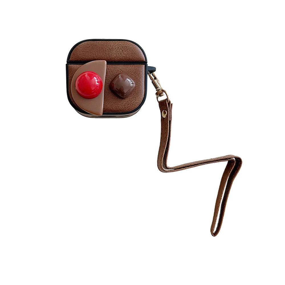 Retro PU Leather Flower Diamond Earpods Case for Apple Airpods 3 Pro2 Gemstone Wrist Strap Wireless Earphone Cover for Airpods 4