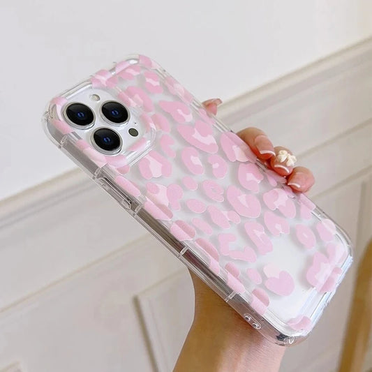 Leopard Design Stylish Pink Pattern Phone Case For iPhone 16 15 14 13 Pro Max 11 12Mini 16E SE 7 8 Plus X XR XS Soft Clear Cover