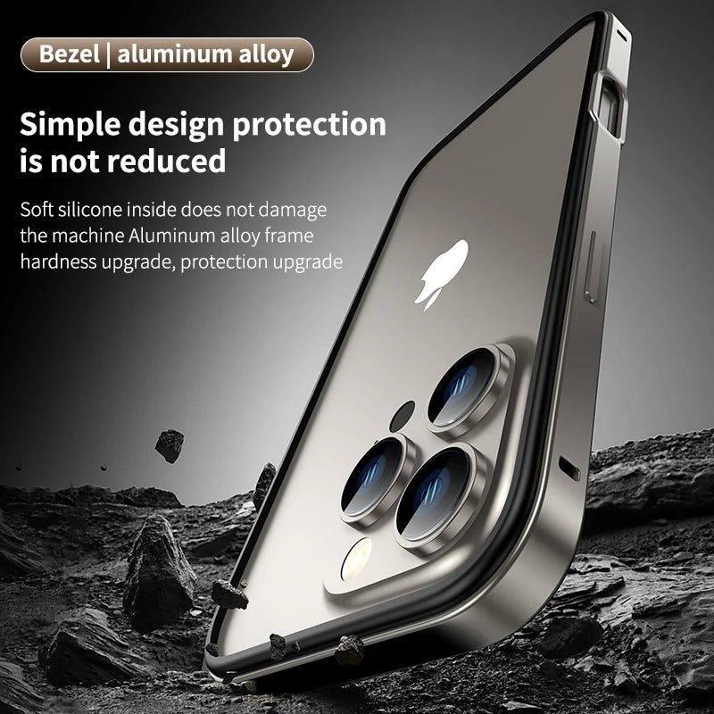 Hybrid Silicone Frame Aluminum Metal Phone Case For iPhone 16 Pro Max 16 Plus 16promax 16pro 16plus Better Heat Bumper