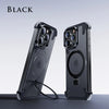 Aluminum Alloy Magnetic Stand Rimless Phone Case For iPhone 13 14 15 Pro Max 15Plus Metal Lens Shell  Frosted Matte Back Cover - Caseverse