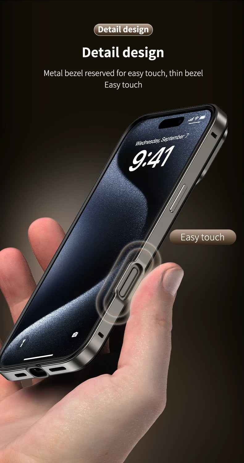 Hybrid Silicone Frame Aluminum Metal Phone Case For iPhone 16 Pro Max 16 Plus 16promax 16pro 16plus Better Heat Bumper