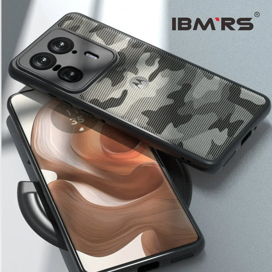 IBMRS for Motorola Edge 50 Ultra Case,(Military-Grade Protection) Shockproof Translucent  Phone Case(Camo Black)