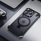 Aluminum Alloy Magnetic Stand Rimless Phone Case For iPhone 13 14 15 Pro Max 15Plus Metal Lens Shell  Frosted Matte Back Cover - Caseverse