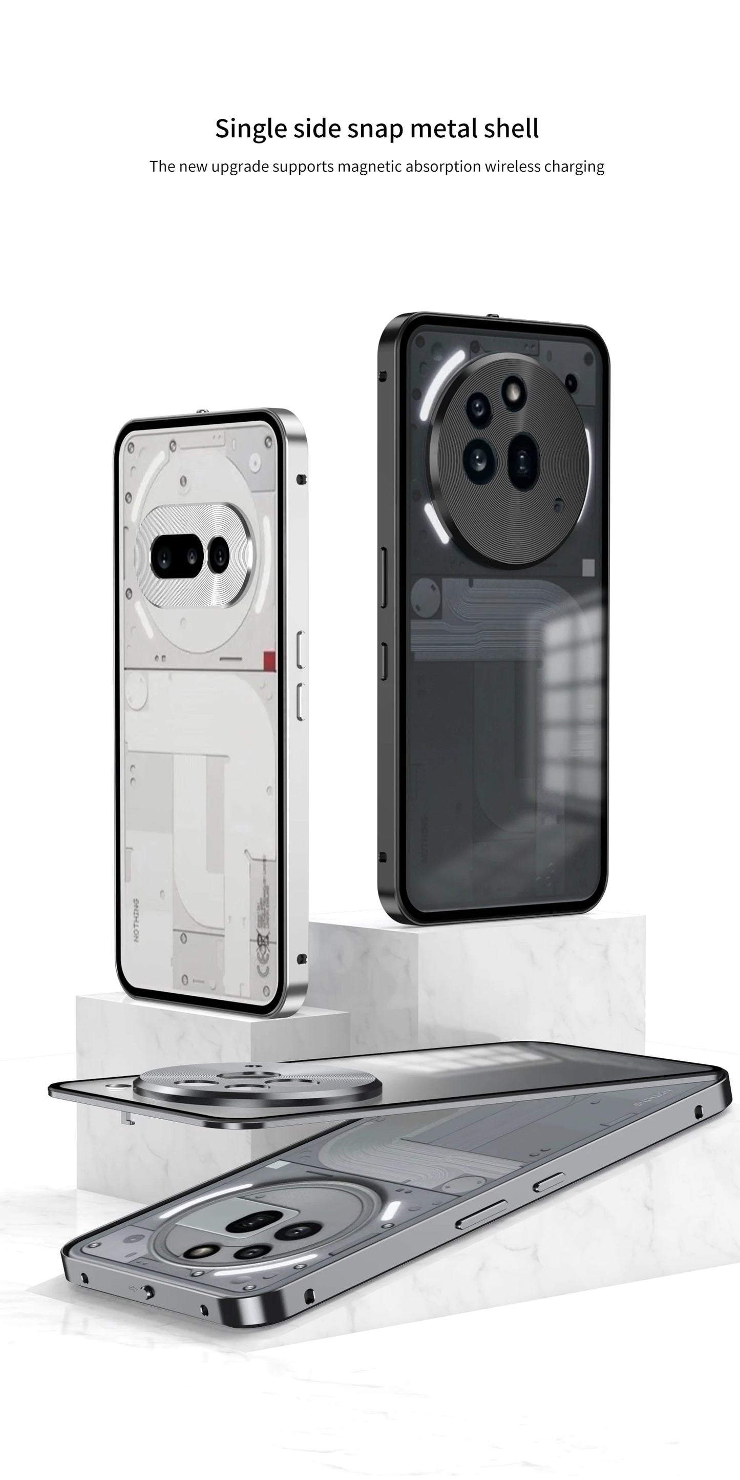 Metal Aluminium Alloy Frame Hard PC Backboard Shockproof Phone Cover for Nothing Phone 3A Pro Case