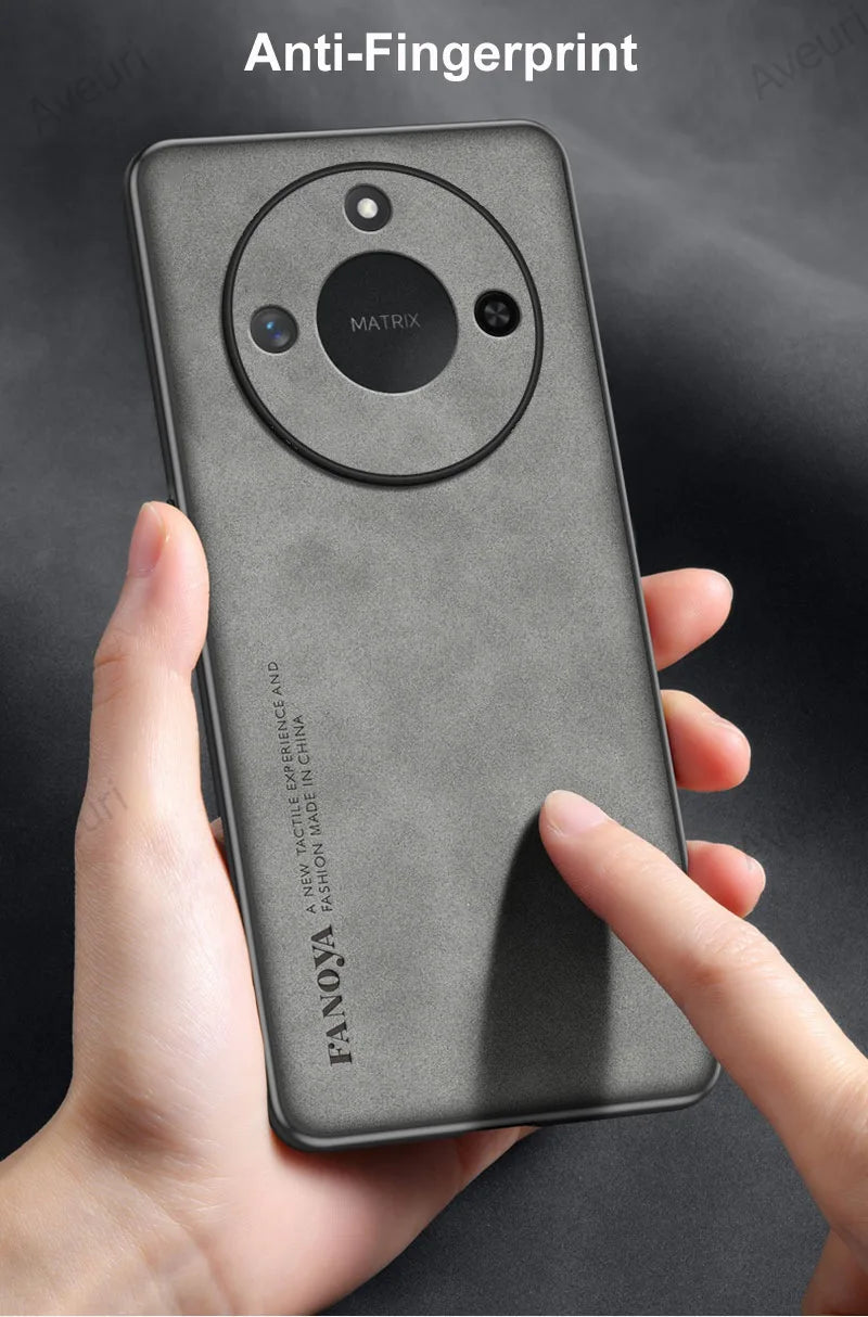 For Honor X9C Smart Case Luxury PU Leather Phone Case For Honor X9C Smart Back Cover Matte Silicone Shockproof Full Protection - Caseverse