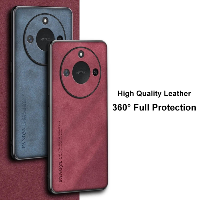 For Honor X9C Smart Case Luxury PU Leather Phone Case For Honor X9C Smart Back Cover Matte Silicone Shockproof Full Protection - Caseverse