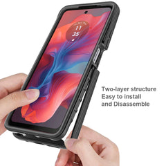 Moto G24 Shockproof Clear Case Built in Screen Protector Full Body Rugged Defender Cover for Motorola G04/G04S Case
