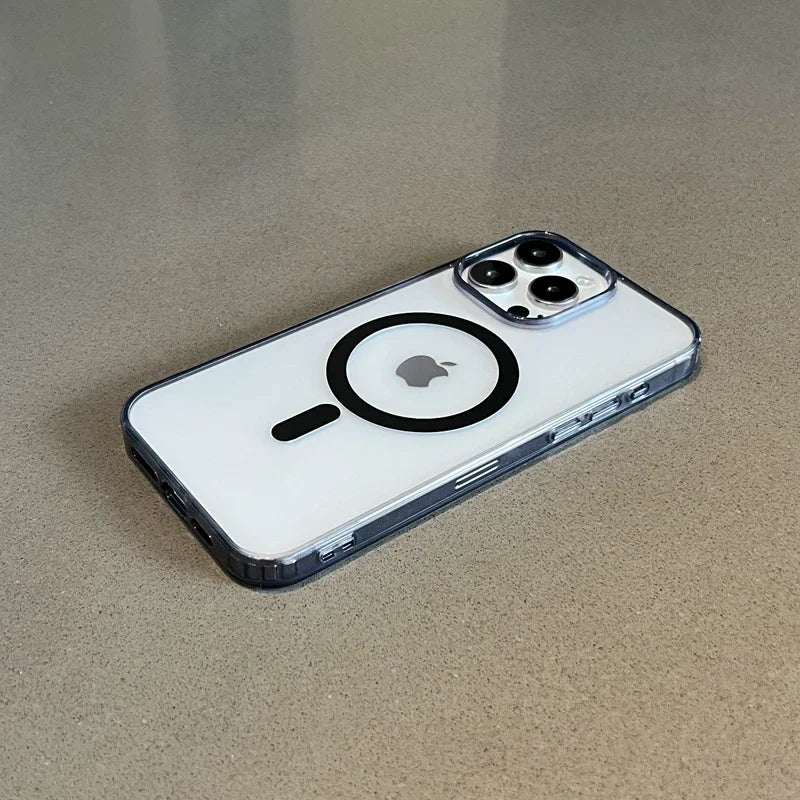 Luxury Matte Magsafe Wireless Charging Phone Case For iPhone 11 12 13 14 15 16 Pro Max Plus Bumper Magnetic Transparent Cover