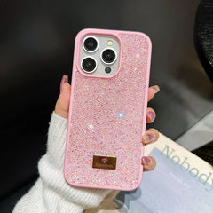 01 Stylish Diamond Sparkling Phone Case For Iphone 16 15 14 13 12 11 Pro Max Plus Women's Gift Back Shockproof Phone Case