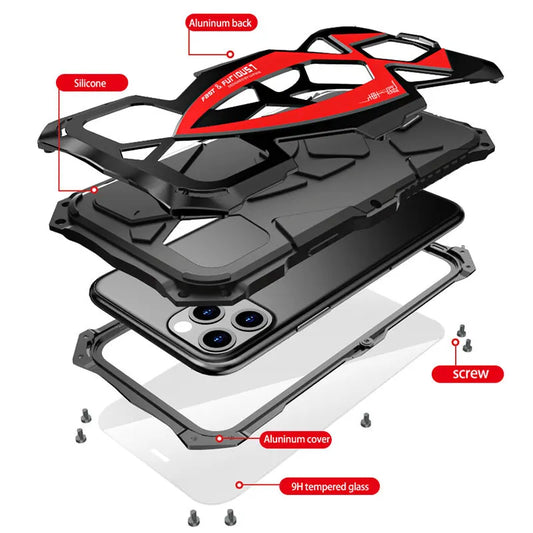 Luphie Rugged Phone Case Military Grade Armor Shell For iPhone 15 14 13 Pro Max Shockproof Metal Fundas - Caseverse