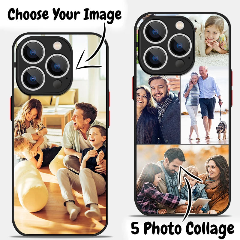 Personalized DIY Customized Name Photo Phone Case For iPhone 16 15 Pro Max 14 13 12 11 Pro Max X XR 7 8 Shockproof Acrylic Cover - Caseverse