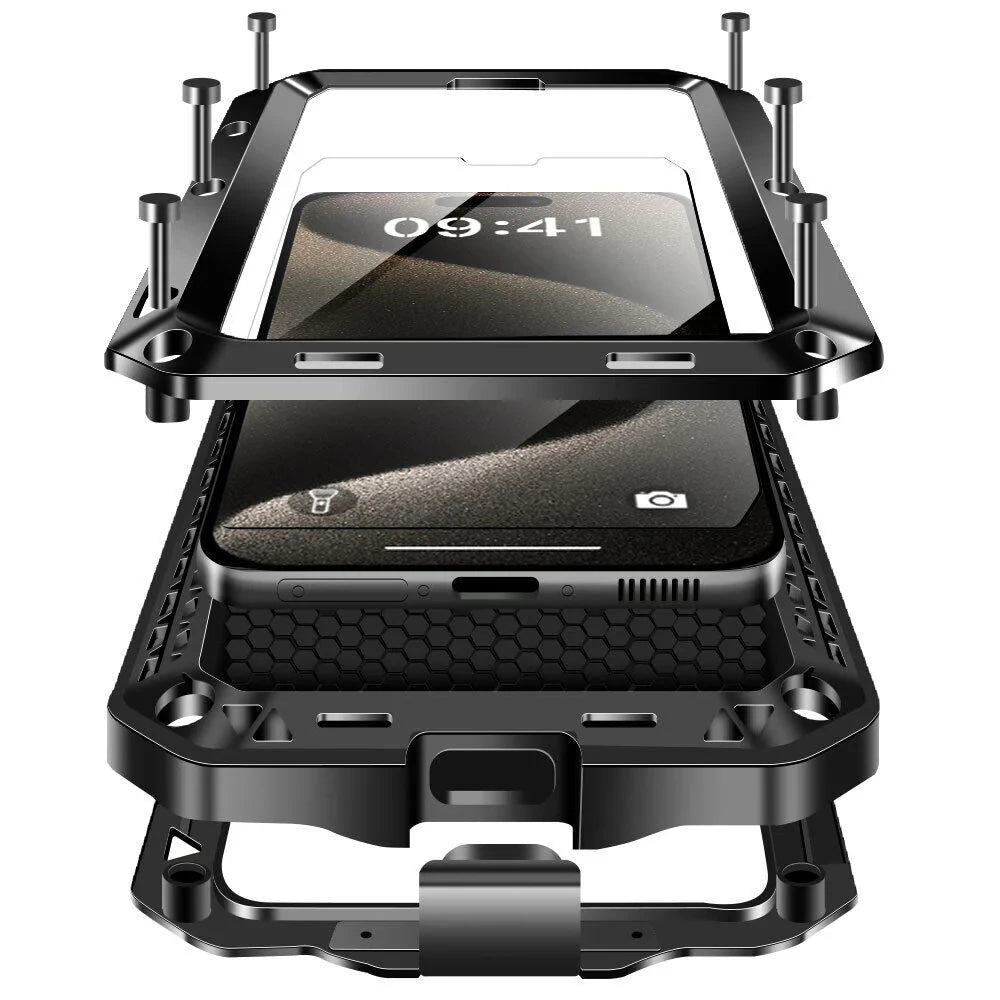 Armor Metal Aluminum Shockproof Phone Case for iPhone 15 14 Pro 12 11 Pro Max X XS XR 6 8 Plus Outdoor Military Cover - Caseverse