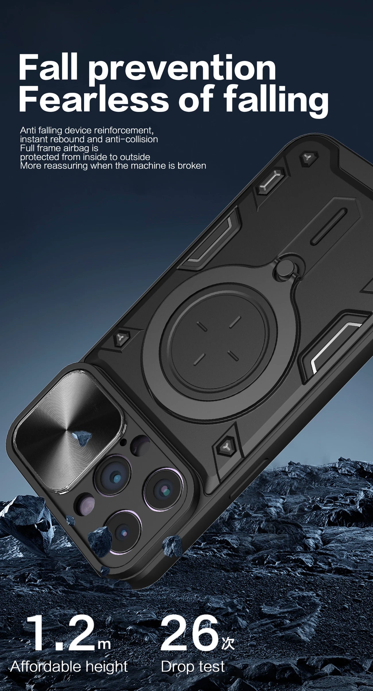 Phone Case Shell For iPhone 11 Pro Max 12 Pro Max Built in Kickstand Protective Military Grade Drop Tested Back Cover - Caseverse