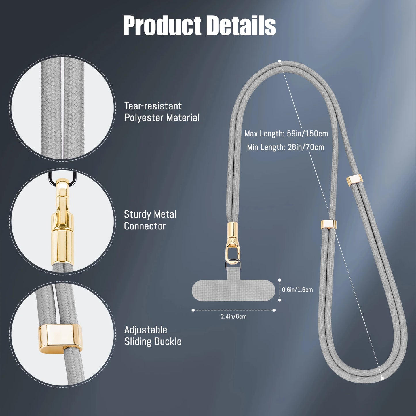 2 Pack Phone Lanyard Anti-theft Universal Cellphone Multifuctional Patch Lanyards for iPhone & Most Smartphones