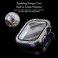 Diamond Case For Apple watch Cover 45mm 41mm 38mm 42mm 44mm 40mm Tempered Glass+ Bumper Screen Protector series 9 8 7 6 5 4 3 SE
