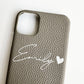 Personalized iPhone Case Monogram Initial Letter Leather Case For iPhone 15 14 13 12 11 Pro Max XS XR 7 8Plus Luxury Phone Cover - Caseverse
