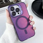 Gradient Metal Lens Holder Magsafe Phone Case for IPhone 16 15 14 Plus 13 12 Pro Max Back Lens Glass Film Matte PC Hard Cover