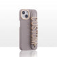Leather Phone Case Custom Name Wristband Metal Gold Letters Personalized Cover for iPhone16 15 14 13 12 11ProMax 15 16plus