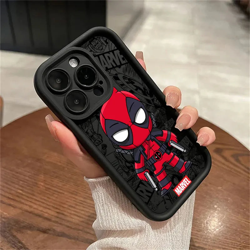 Marvel Cartoon Venom Deadpool Groot Phone Case for iPhone 16 Cases iPhone 15 14 13 12 Mini 11 Pro Max 16 Plus X 15Pro Back Cover