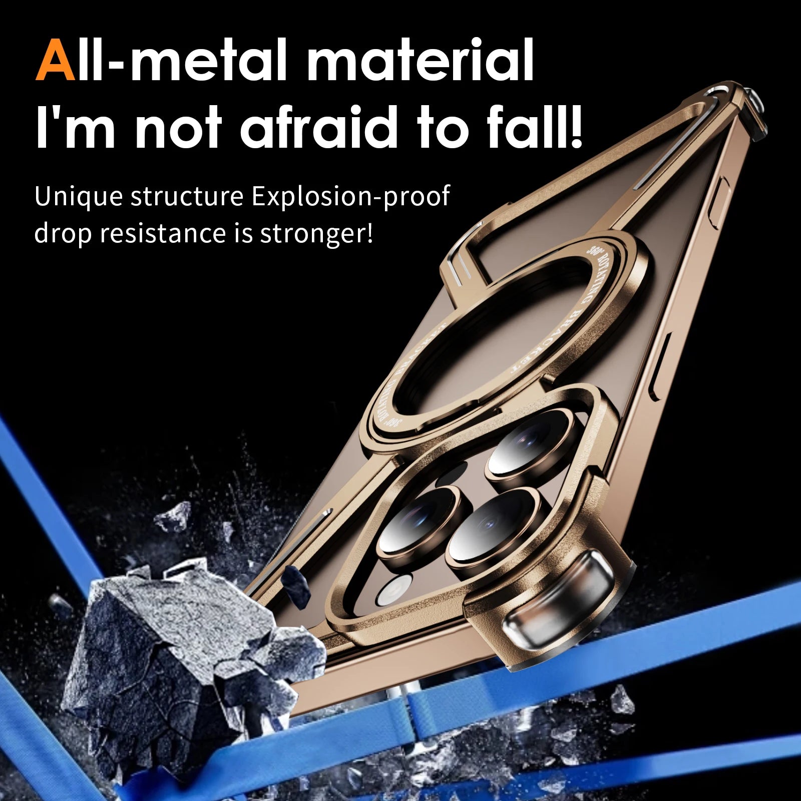 Aluminum Alloy Military armor Rimless Magnetic Phone Case For iphone 16 13 14 15 Plus Pro Max 16E E Metal Airbag protection case - Caseverse