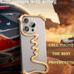 iPhone Phone Case Metal 3D Hollow Case For iPhone16 ProMax 14 15 Pro 16Plus  Aluminum Alloy Track Shell Air Bag Shockproof Cover