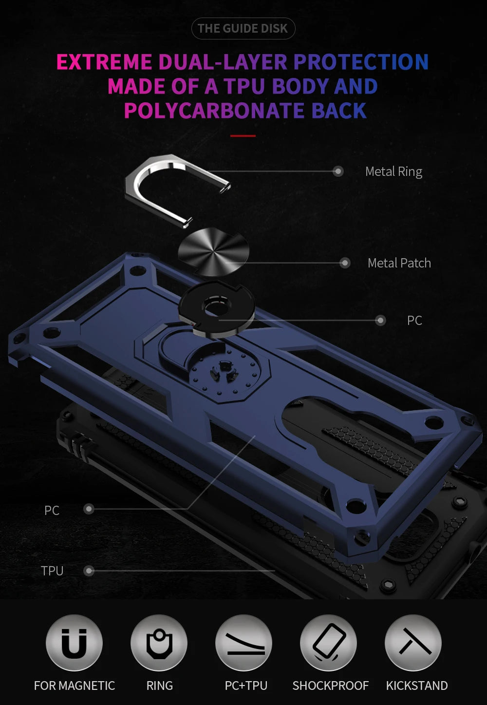 for Moto G Play Case for Phone Moto G Play 2021 Case Shockproof Armor Rugged Military Protective Car Holder Magnetic Cover - Caseverse