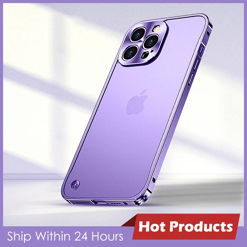 Metal Phone Cases For IPhone 12 13 14 15 16 Pro Max Plus Cover Magnetic Aluminum Frame Phone Shell For Iphone 13 Mini 14 15 Plus