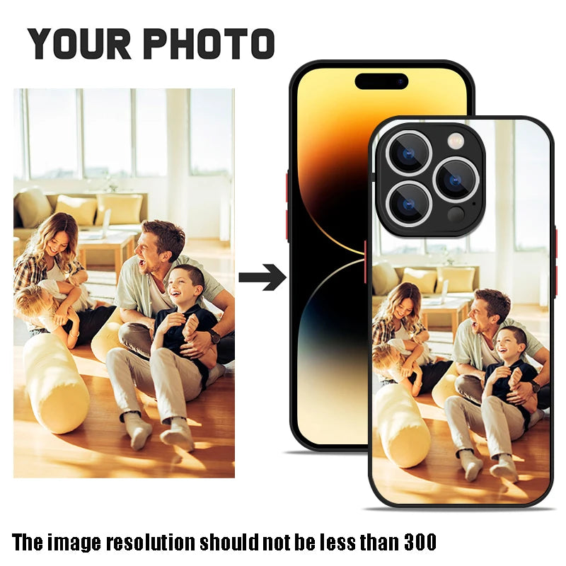 Personalized DIY Customized Name Photo Phone Case For iPhone 16 15 Pro Max 14 13 12 11 Pro Max X XR 7 8 Shockproof Acrylic Cover - Caseverse