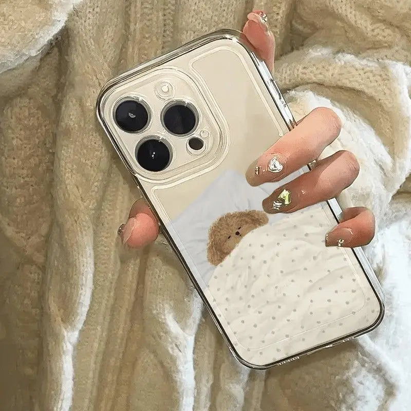 Cartoon Shockproof Transparent Case For iPhone 16 15 14 13 12 11 Pro Max X XS XR Max Clear Bumper Cases Cover Couple Phone Case - Caseverse