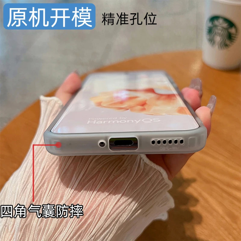 Luxury For Magsafe Magnetic Wireless Charging Case ForHuawei P50 P40 P60 Pro Clear grdient Protector Cover On Huawei P60 Pro - Caseverse