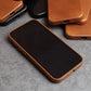 YMW Magnetic Genuine Leather Case for iPhone 16 Pro Max 15 14 Personality Cowhide Magnetic Phone Cover - Caseverse