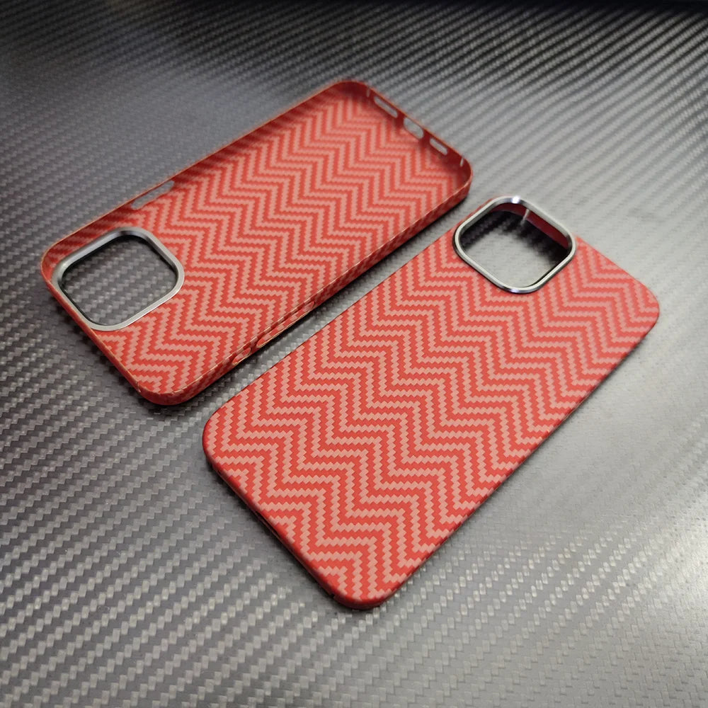 real carbon fiber phone case for iphone16 1514 13 12 pro max case metal ring aramid fiber phone cover for iphone 15/12/13 pro