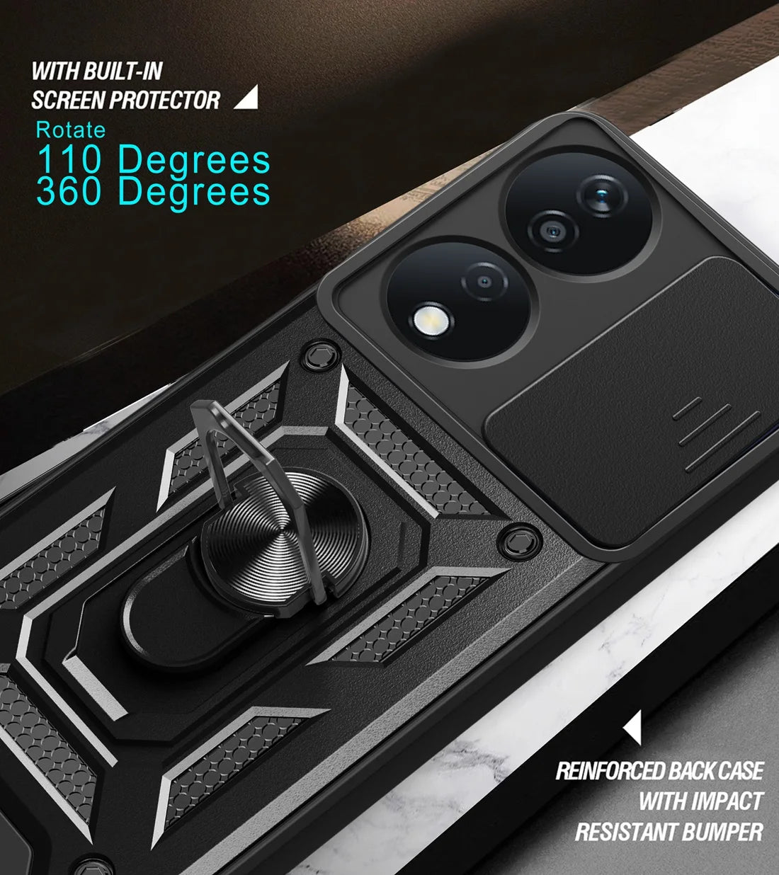 Honor X7B Phone Case, Heavy Duty Rugged Cover Bracket Magnetic Holder Shockproof Phone Case For Honor X7B - Caseverse