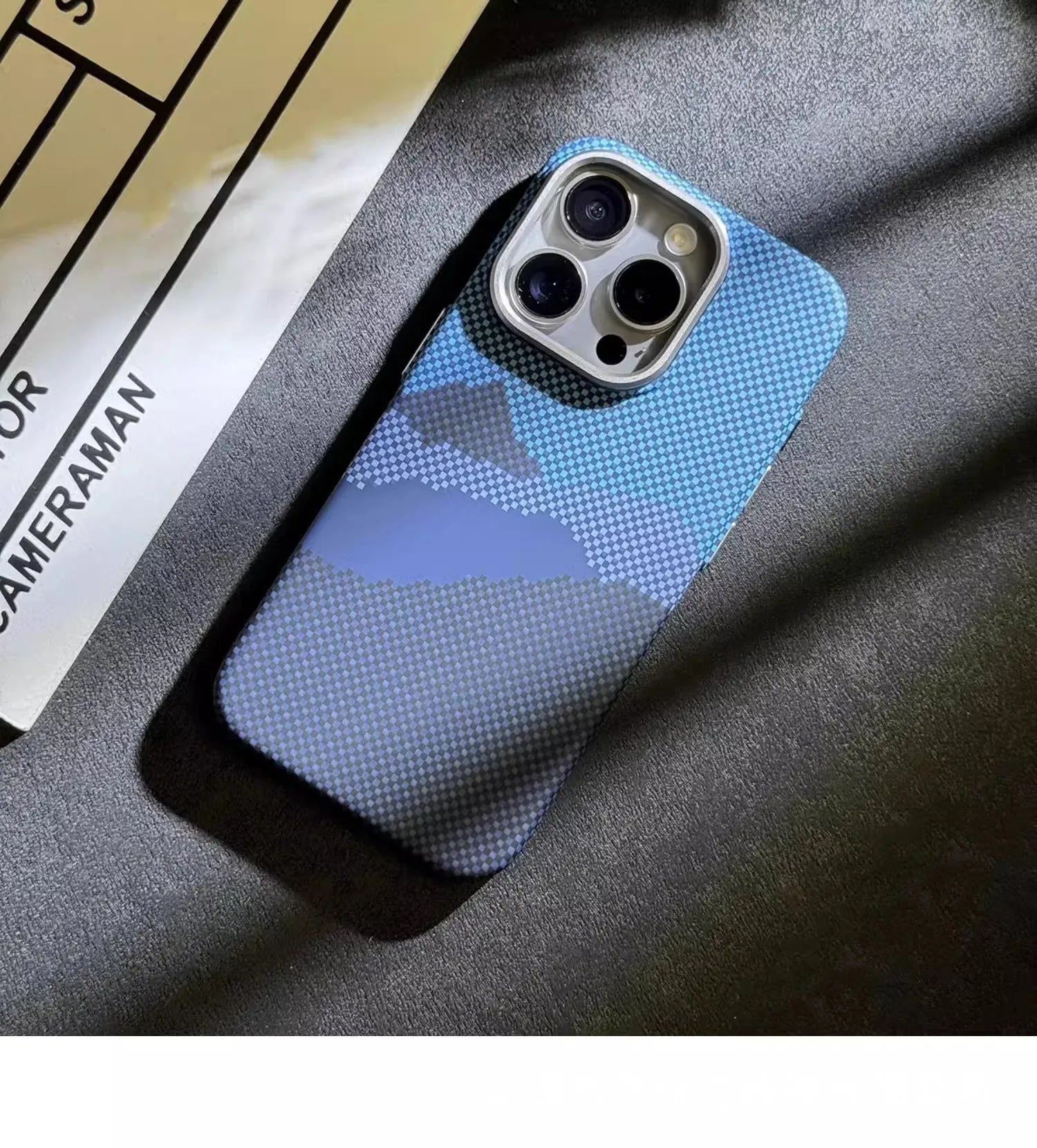 Magnetic Kevlar Carbon Fiber Pattern For iPhone 16Pro 15 Pro Max 14 13 12 Pro Plaid Personalized Phone Case For 12 13 14 Pro Max - Caseverse