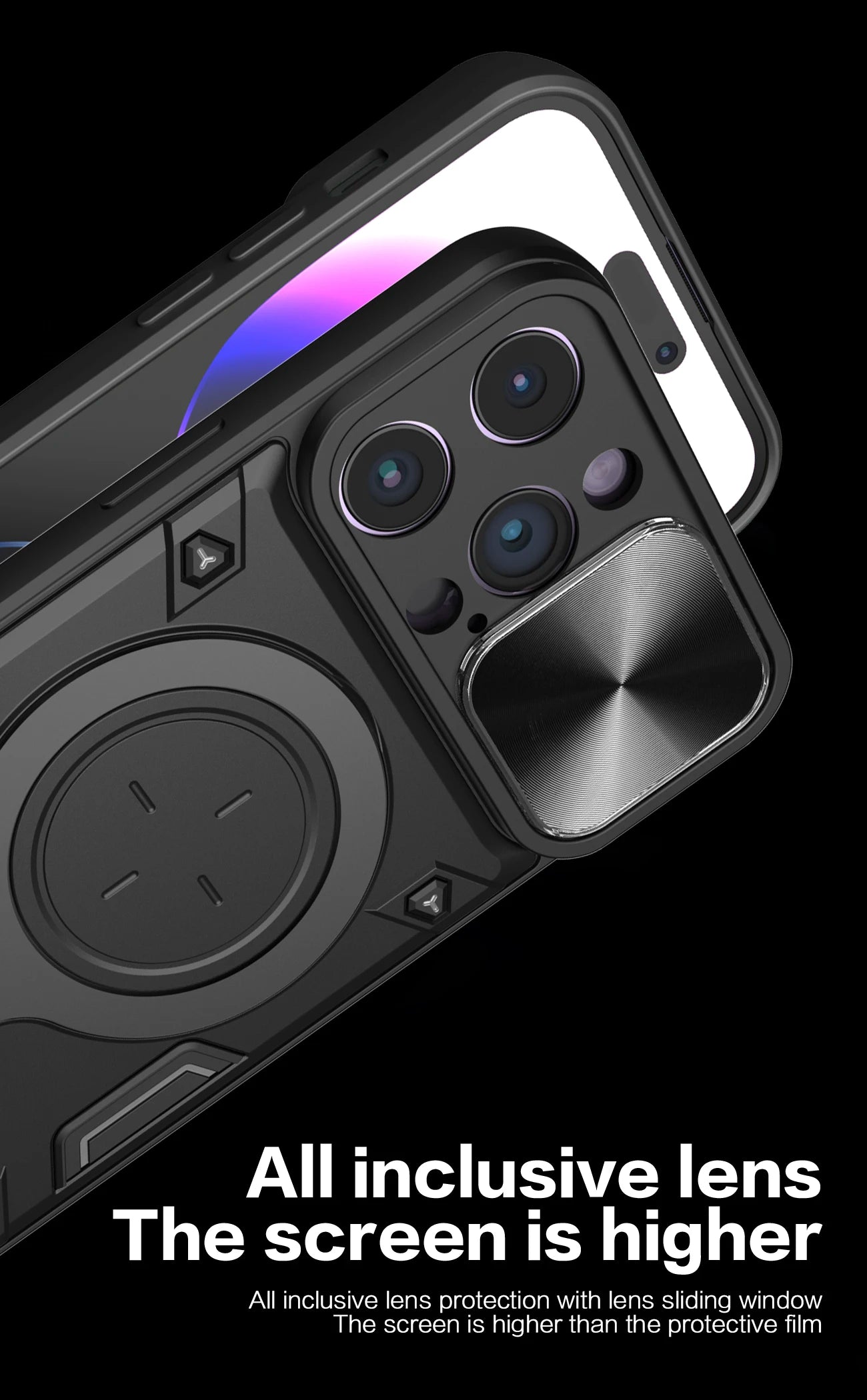 Phone Case Shell For iPhone 11 Pro Max 12 Pro Max Built in Kickstand Protective Military Grade Drop Tested Back Cover - Caseverse