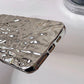 Stylish Metal Color Silver Meteorite Texture Case For iPhone 16 Pro Max 15 14 13 12 11 16 plus Soft TPU Anti-knock Cover