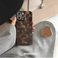 Stylish Personality Black Brown Amber Iceberg Pattern Magnetic With Holder Phone Cover Case for iPhone 16 15 14 13 12 Pro Max - Caseverse