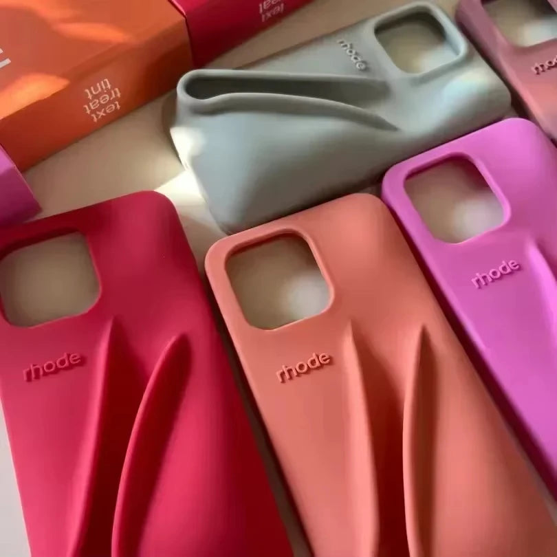 Lipstick Soft Silicone DIY Rhode Phone Case For iPhone 16 15 14 13 12 11 Pro Max Plus Portable Lip Gloss Holder Ins Hot Cover - Caseverse