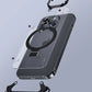Aluminum Alloy Magnetic Stand Rimless Phone Case For iPhone 13 14 15 Pro Max 15Plus Metal Lens Shell  Frosted Matte Back Cover - Caseverse