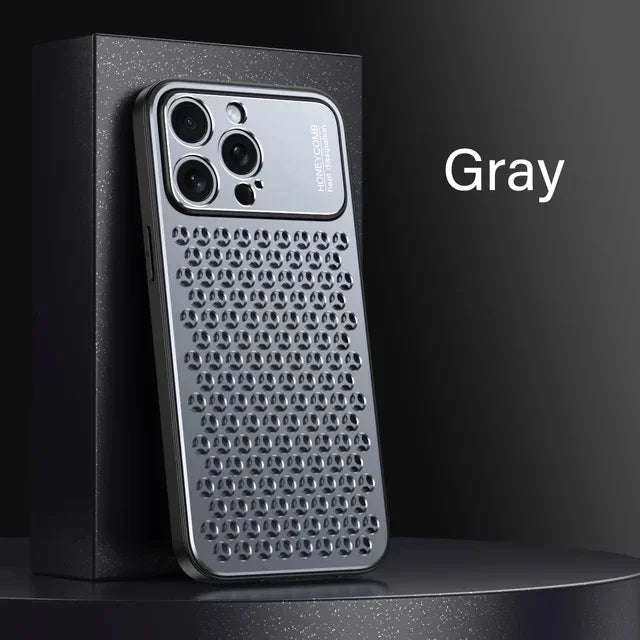 Aluminum Alloy Phone Case For iPhone 16 Pro Max 15 14 13 Metal Breathable Back Cover