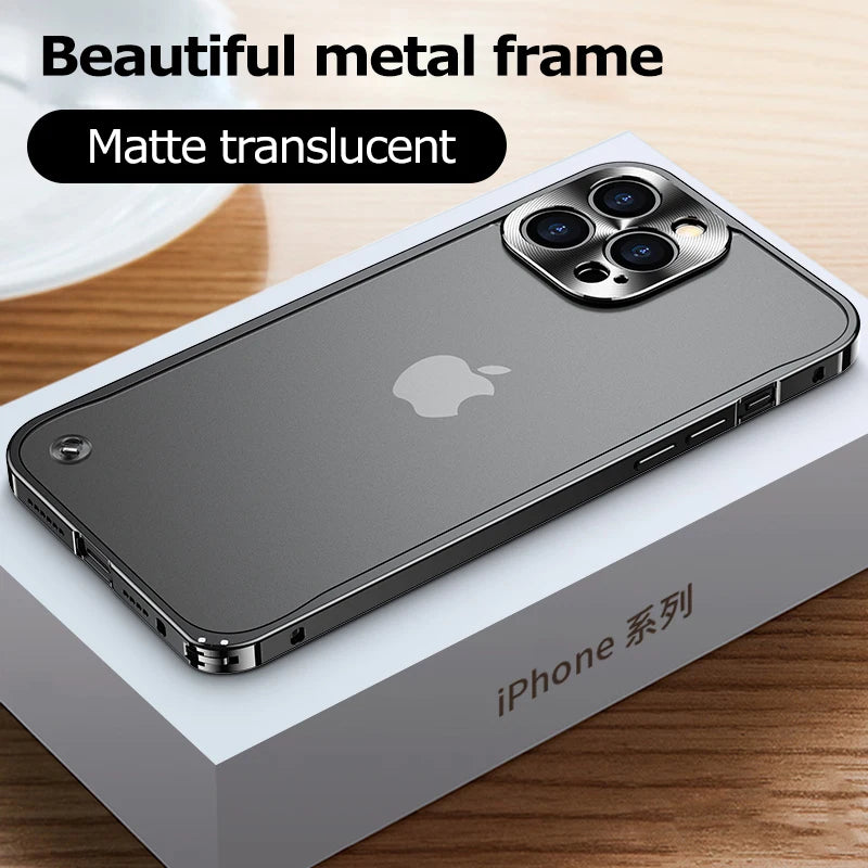 Metal Phone Cases For IPhone 12 13 14 15 16 Pro Max Plus Cover Magnetic Aluminum Frame Phone Shell For Iphone 13 Mini 14 15 Plus