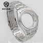 RICHUS NH35 Watch case 40mm silver watch case sapphire glass with strap Fit NH34 NH35 NH36 Movement