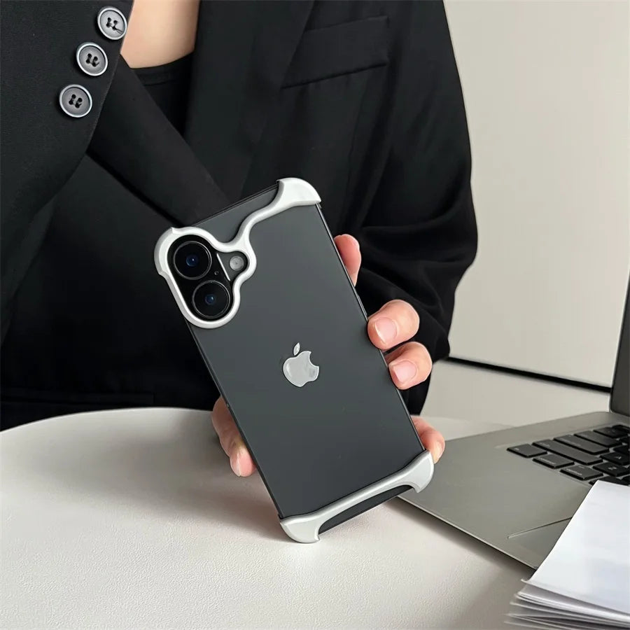 Luxury Aluminum Metal Bumper Arc Phone Case For IPhone13 14 15 16 Pro Max 16Pro Plus Urban Pulse Ultra Lightweight Phone Cover