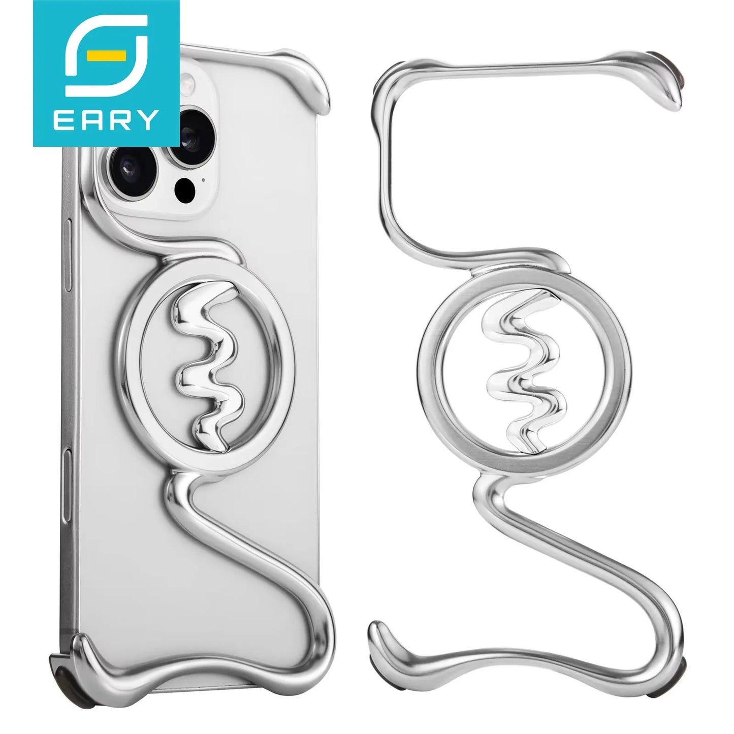 Eary Minimalist Phone Case for iPhone 16 Pro Max with Magsafe Metal Frameless Bumper Military Grade Shockproof Protector Cover