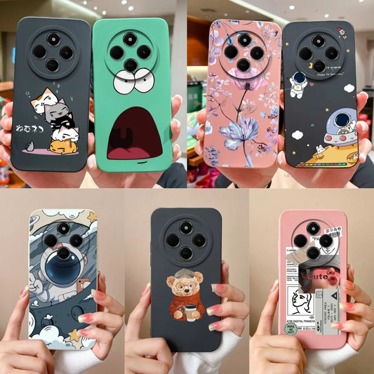 For Redmi 14C Phone Case Cartoon Astronaut Full Coverage Anti Drop Funda For Xiaomi Redmi 14 C Soft Liquid Silicone Bumper Capa