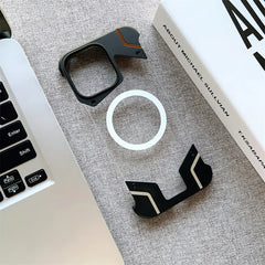 Magnetic Titanium Metal Transparent No Frame Phone Case For iPhone 16 Pro Max 16  Plus For Magsafe Aluminum Bumper Armor Cover