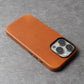 YMW Magnetic Genuine Leather Case for iPhone 16 Pro Max 15 14 Personality Cowhide Magnetic Phone Cover - Caseverse
