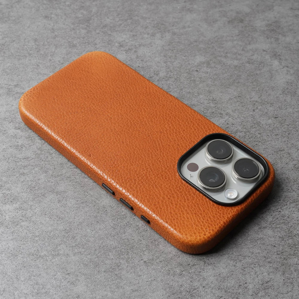 YMW Magnetic Genuine Leather Case for iPhone 16 Pro Max 15 14 Personality Cowhide Magnetic Phone Cover - Caseverse